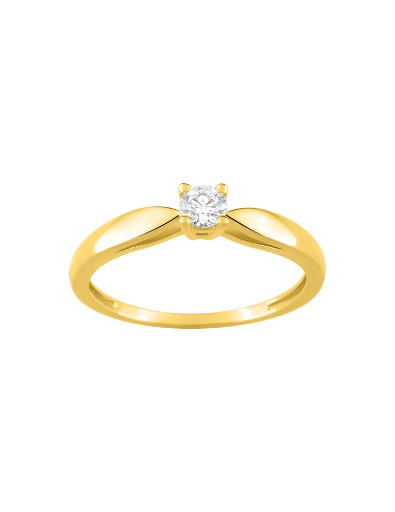 Bague Solitaire Diamant 4 Griffes - Or Jaune 750‰