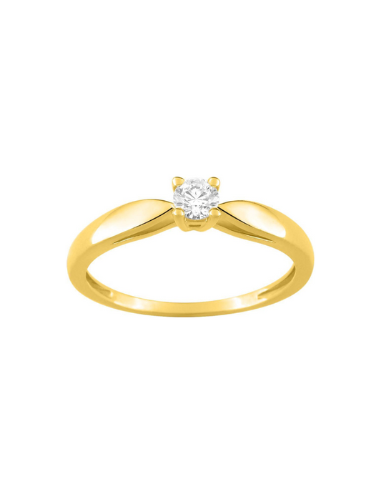 Bague Solitaire Diamant 4 Griffes - Or Jaune 750‰