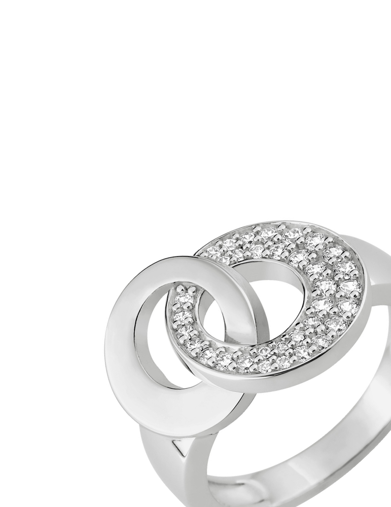 Bague Cercles Entrelacées Oxydes de Zirconium - Argent 925‰