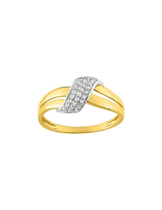 Bague Ruban Diamants - Or Jaune & Blanc 750‰