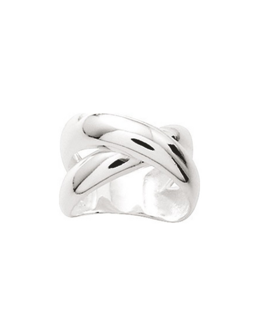 Bague Large Croisée - Argent 925‰