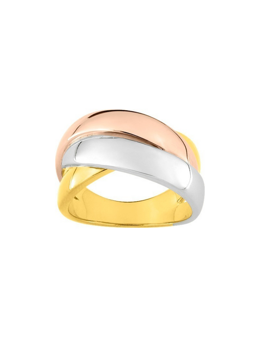 Bague 3 Anneaux Tricolore - Plaqué Or