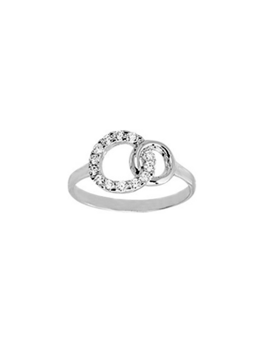 Bague Cercle Entrelacés Oxydes de Zirconium - Argent 925‰