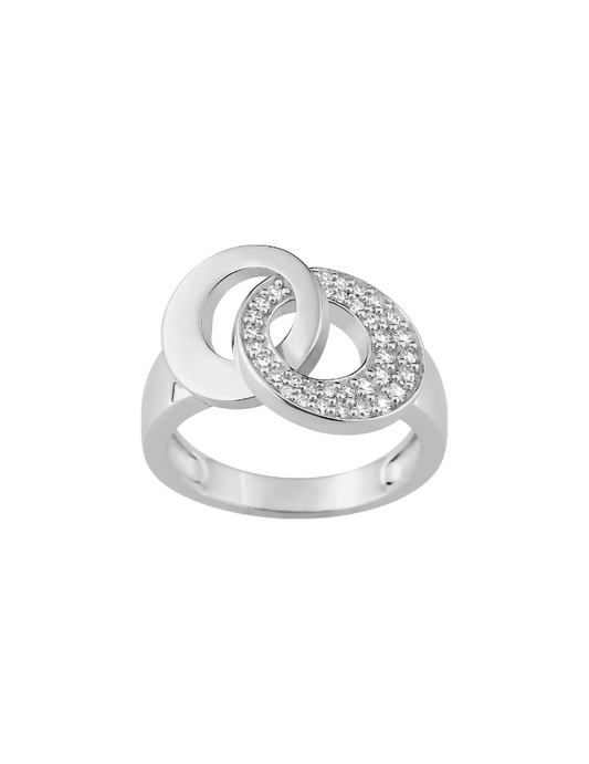 Bague Cercles Entrelacées Oxydes de Zirconium - Argent 925‰
