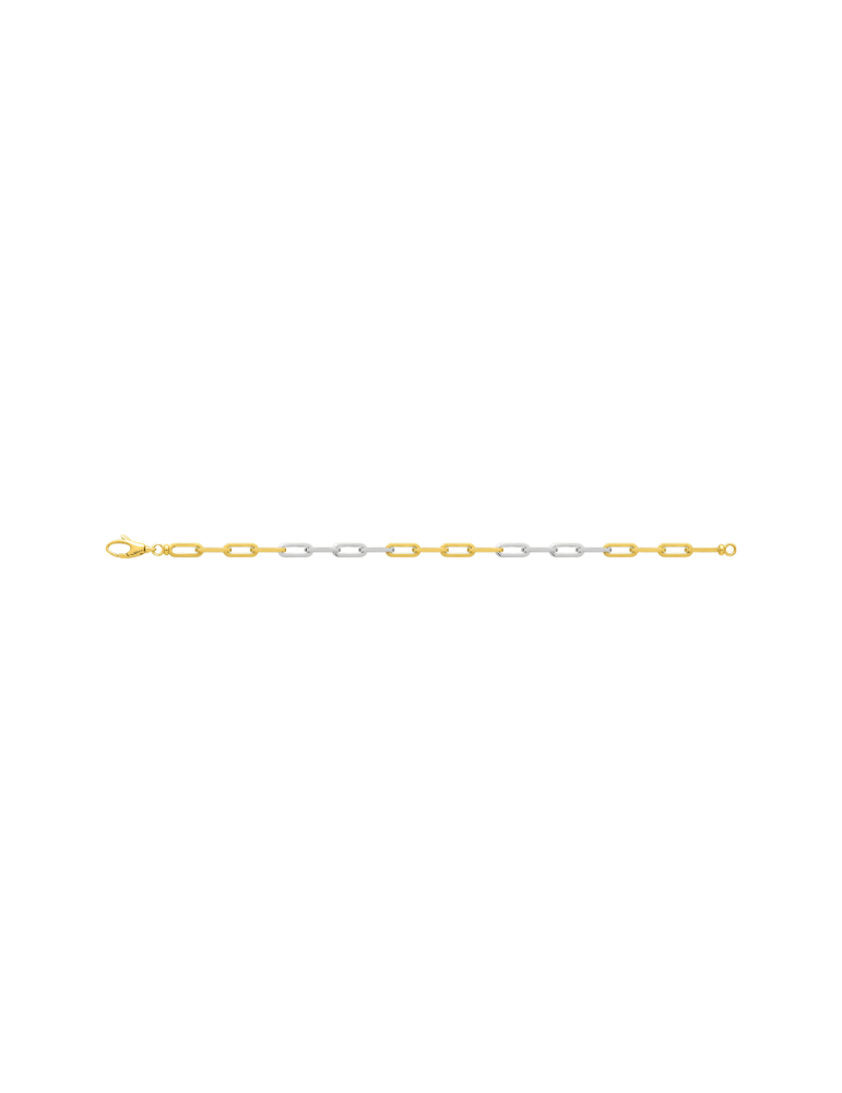 Bracelet Maille Rectangle MASVIEL - Or Bicolore 750‰