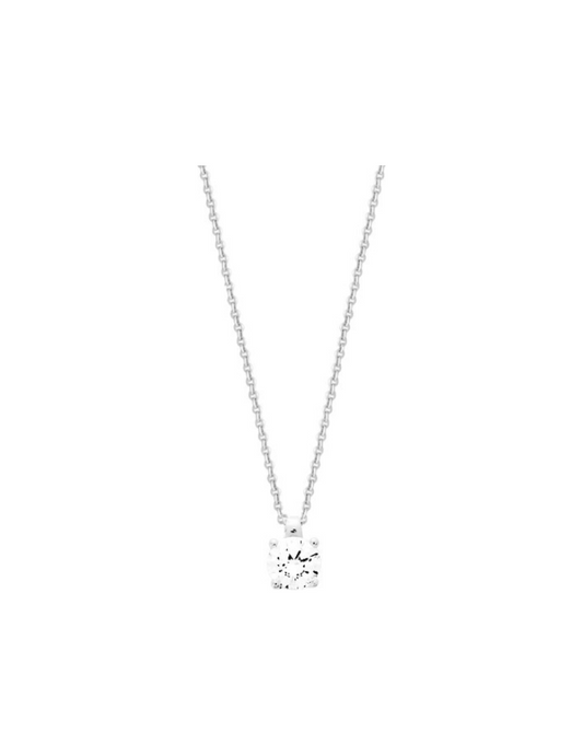 Collier Solitaire Oxyde de Zirconium 5,5mm - Argent 925‰