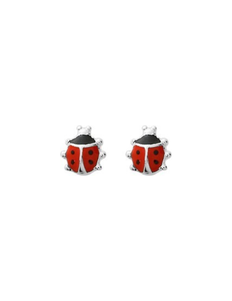 Boucles d'Oreilles Coccinelle - Argent 925‰