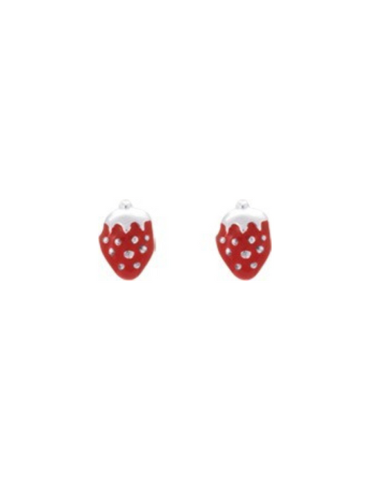 Boucles d'Oreilles Fraise - Argent 925‰