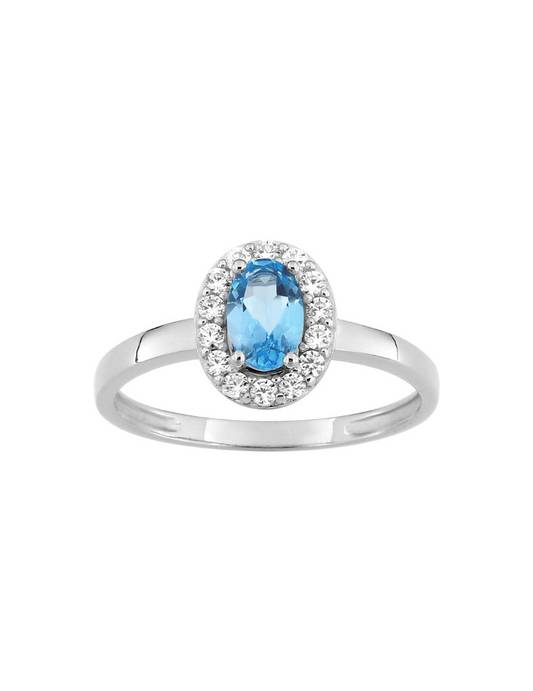 Bague Topaze Ovale - Or Blanc 375‰