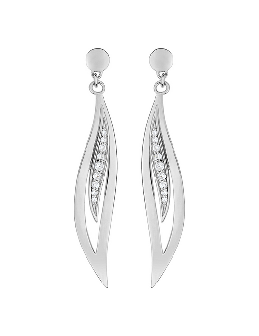 Boucles d'Oreilles Pendantes Oxydes de Zirconium - Argent 925‰