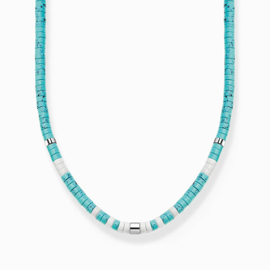Collier Pierres Turquoises & Blanches THOMAS SABO - Argent 925‰