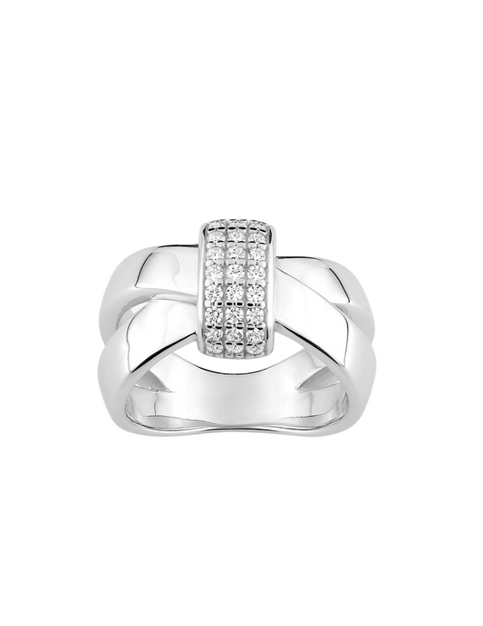 Bague Lien Oxydes de Zirconium - Argent 925‰