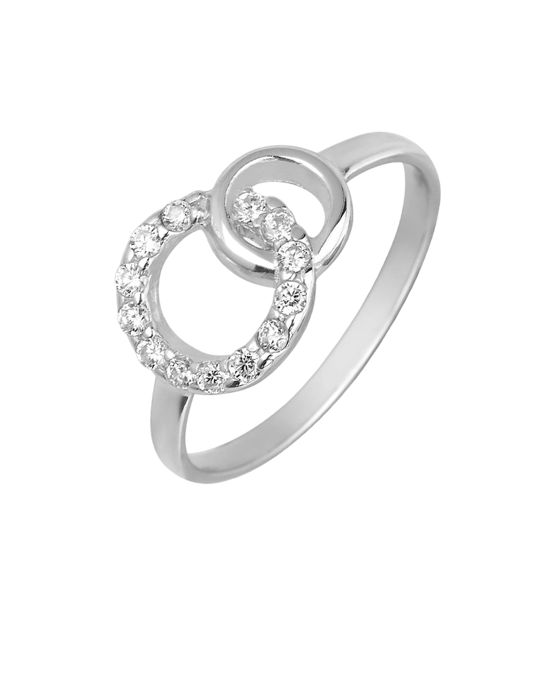 Bague Cercle Entrelacés Oxydes de Zirconium - Argent 925‰