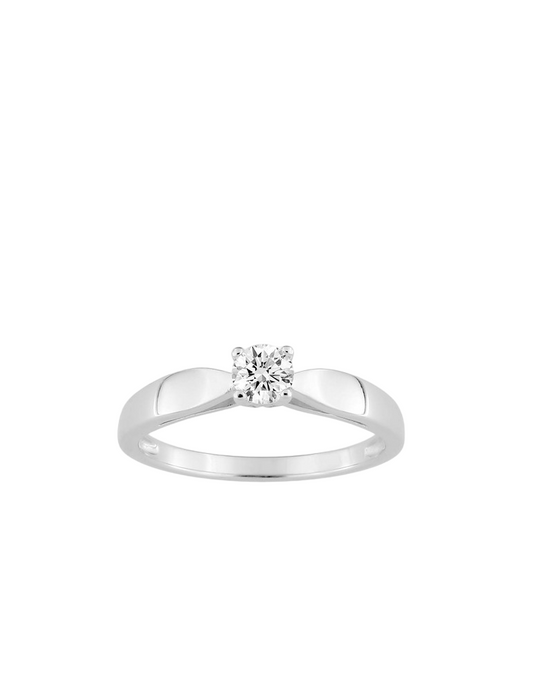 Bague Solitaire 4 griffes Oxydes de Zirconium - Argent 925‰