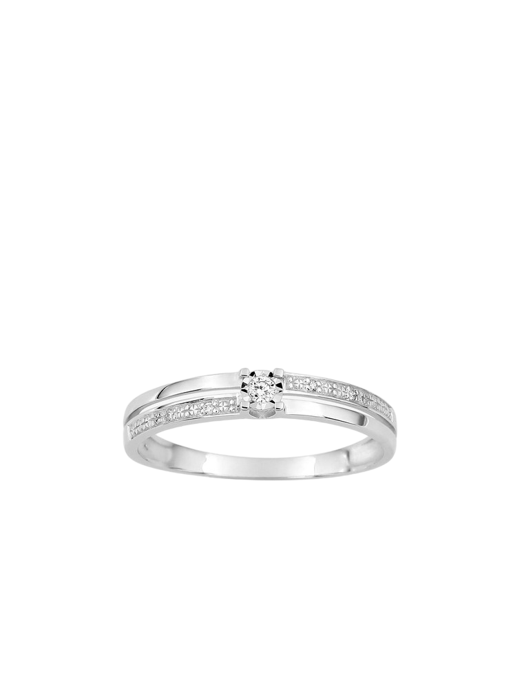Bague Solitaire Diamants - Or Blanc 750‰