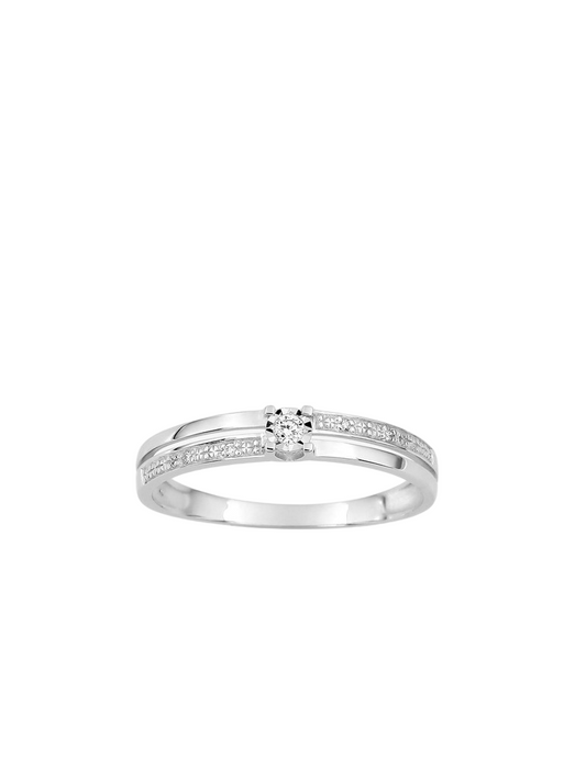 Bague Solitaire Diamants - Or Blanc 750‰
