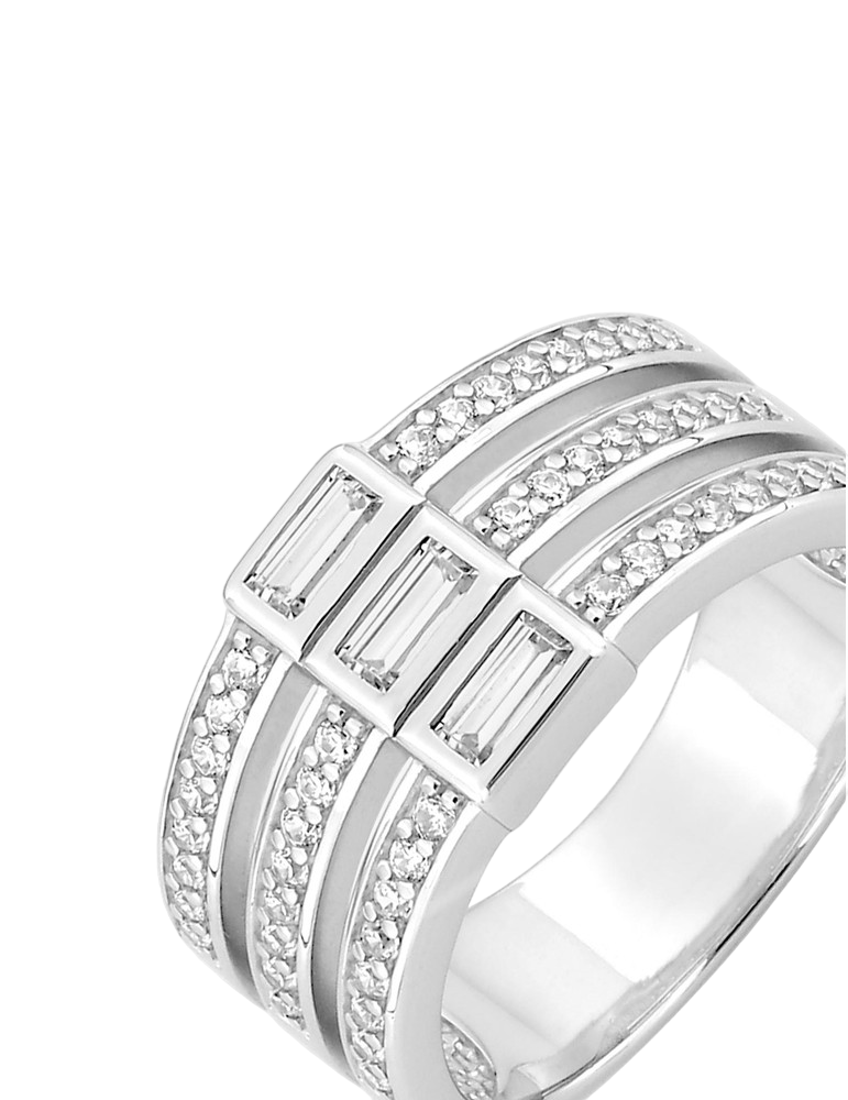 Bague 3 Anneaux Oxydes de Zirconium - Argent 925‰