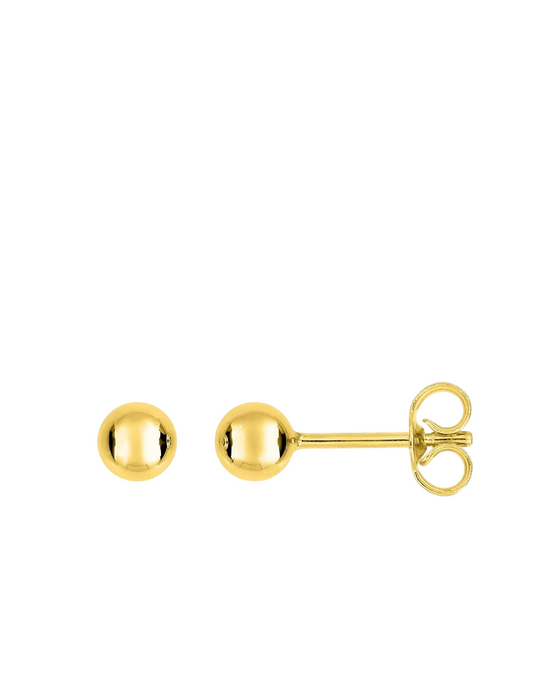 Boucles d'Oreilles Boule 4 mm - Or Jaune 750‰