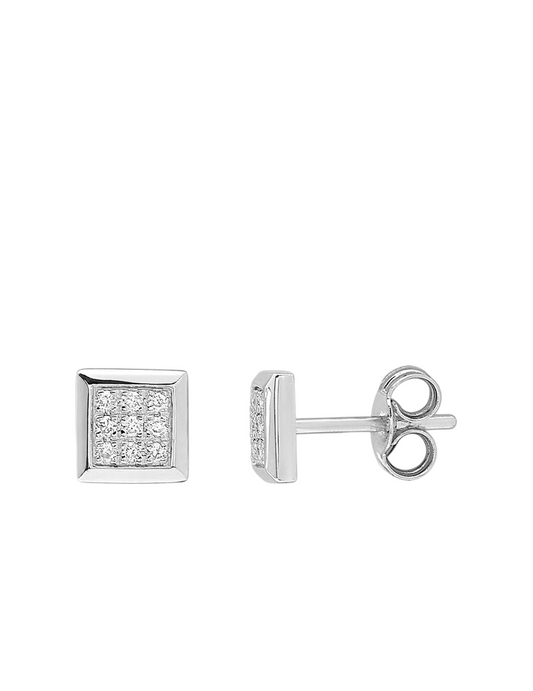 Clous d'Oreilles Diamants - Or Blanc 750‰