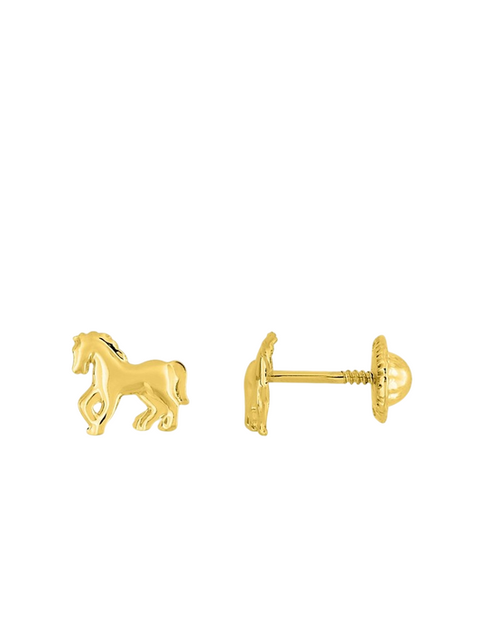 Boucles d'Oreilles à Vis Cheval - Or Jaune 375‰