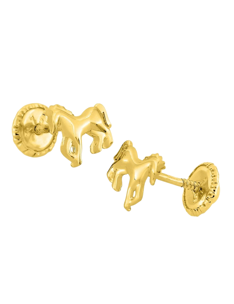 Boucles d'Oreilles à Vis Cheval - Or Jaune 375‰