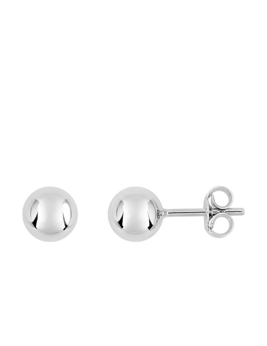 Boucles d'Oreilles Boule 6 mm - Or Blanc 750‰