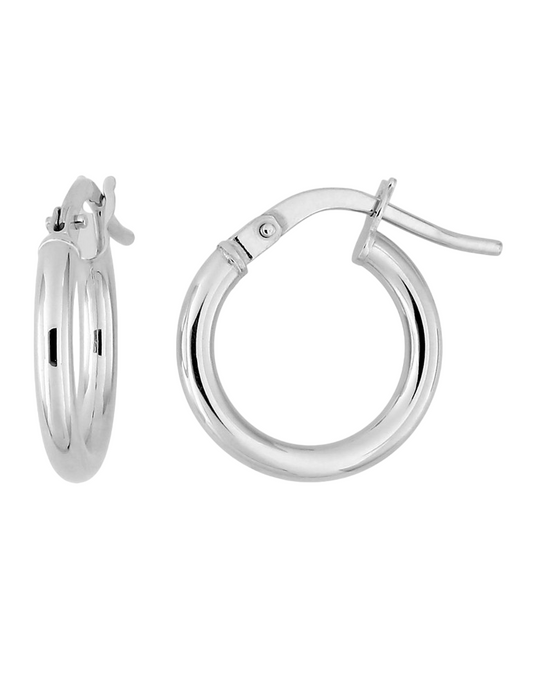 Créoles 10 mm - Or Blanc 750‰