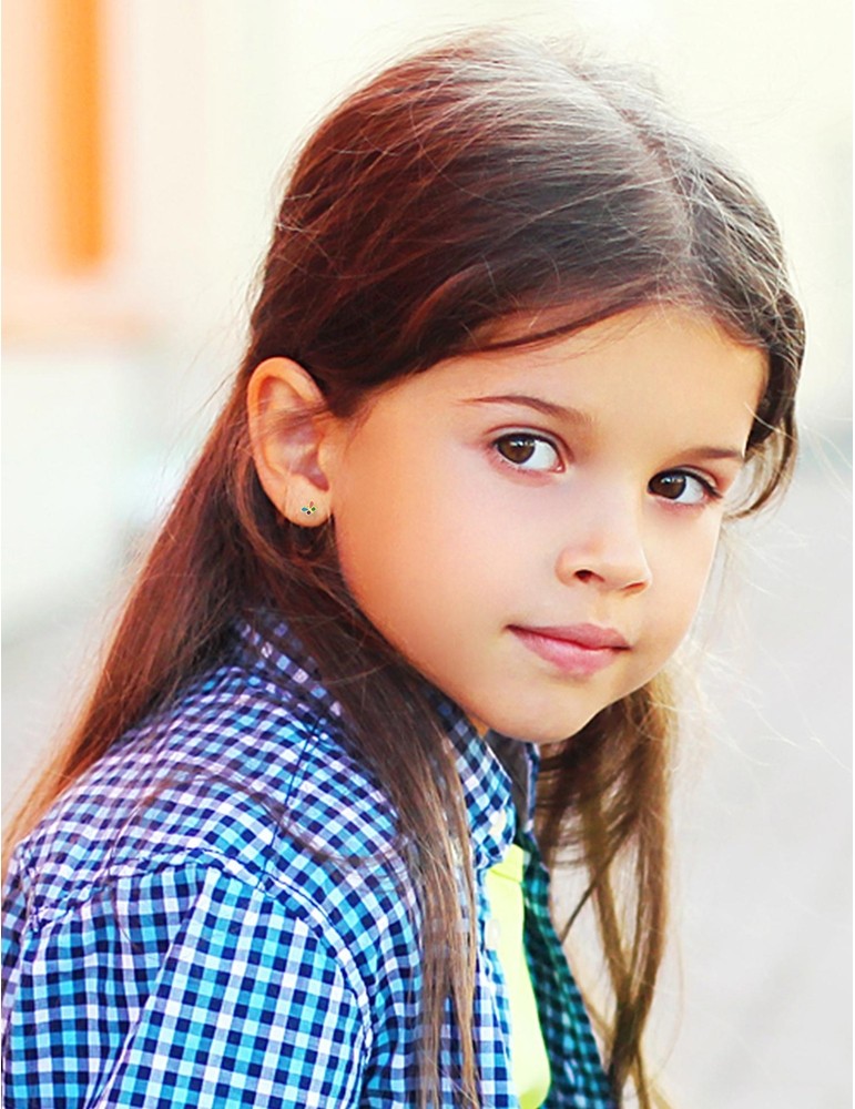 Boucles d'Oreilles à Vis Papillon - Or Jaune 750‰