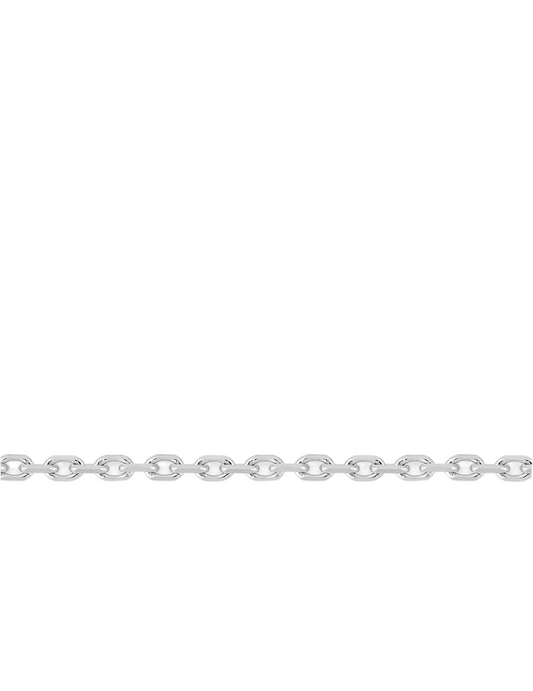Chaîne Maille Forçat Diamanté 1.45 mm - Or Blanc 750‰