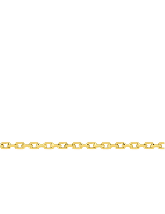 Chaîne Maille Forçat Diamantée 1.28 mm - Or Jaune 750‰