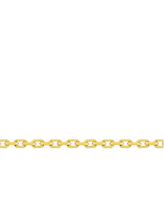 Chaîne Maille Forçat Diamantée 1.60 mm - Or Jaune 750‰