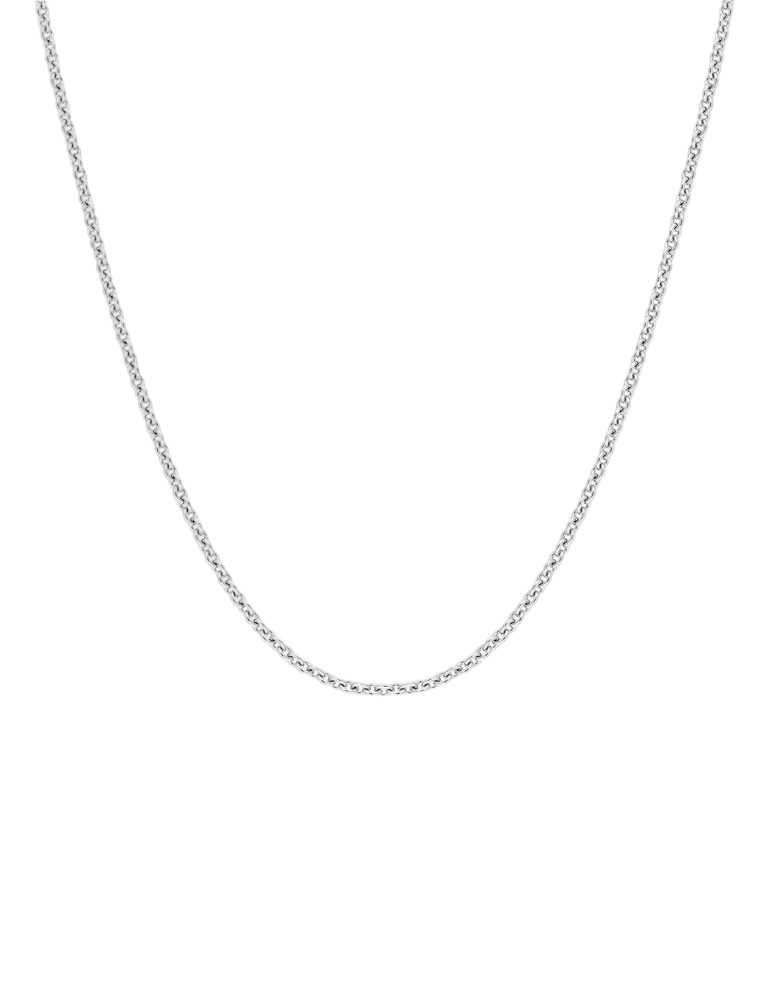 Chaîne Maille Forçat Ronde 1.15 mm - Or Blanc 750‰