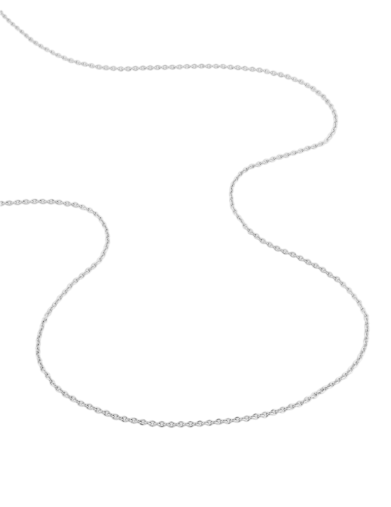 Chaîne Maille Forçat Ronde 1.15 mm - Or Blanc 750‰
