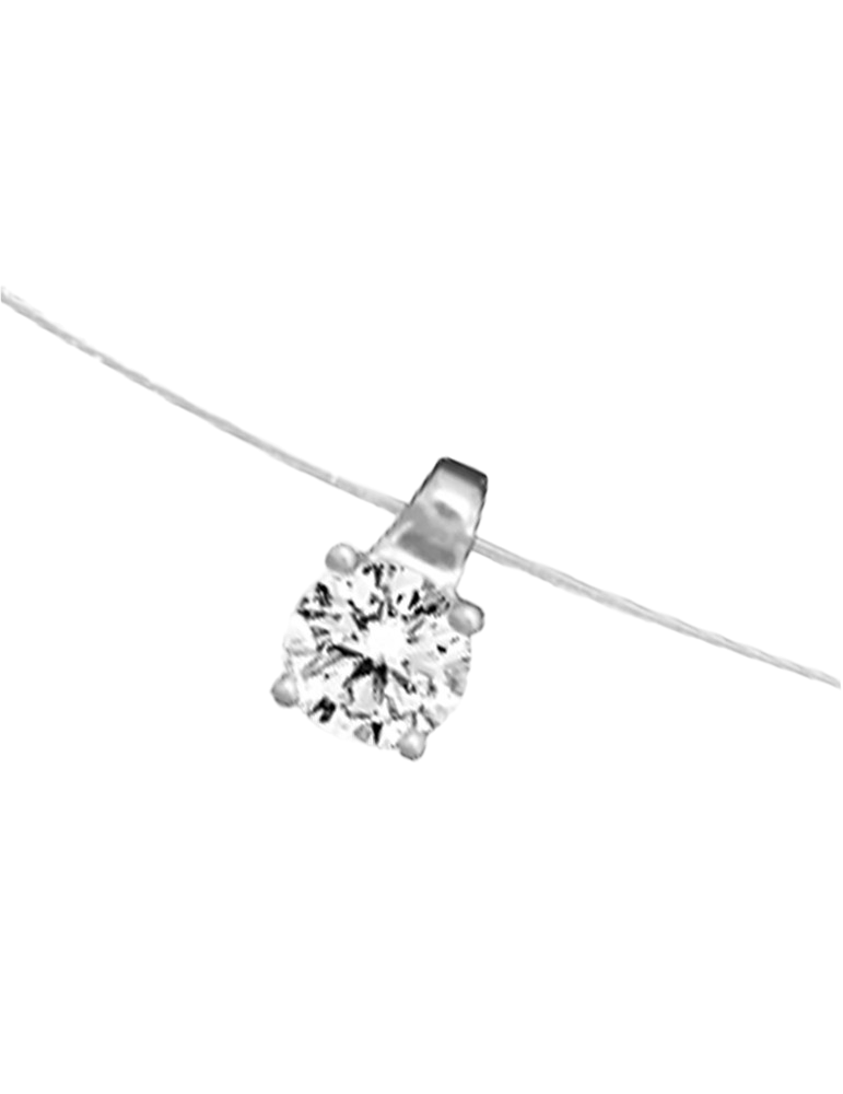 Collier Nylon Oxyde de Zirconium - Argent 925‰