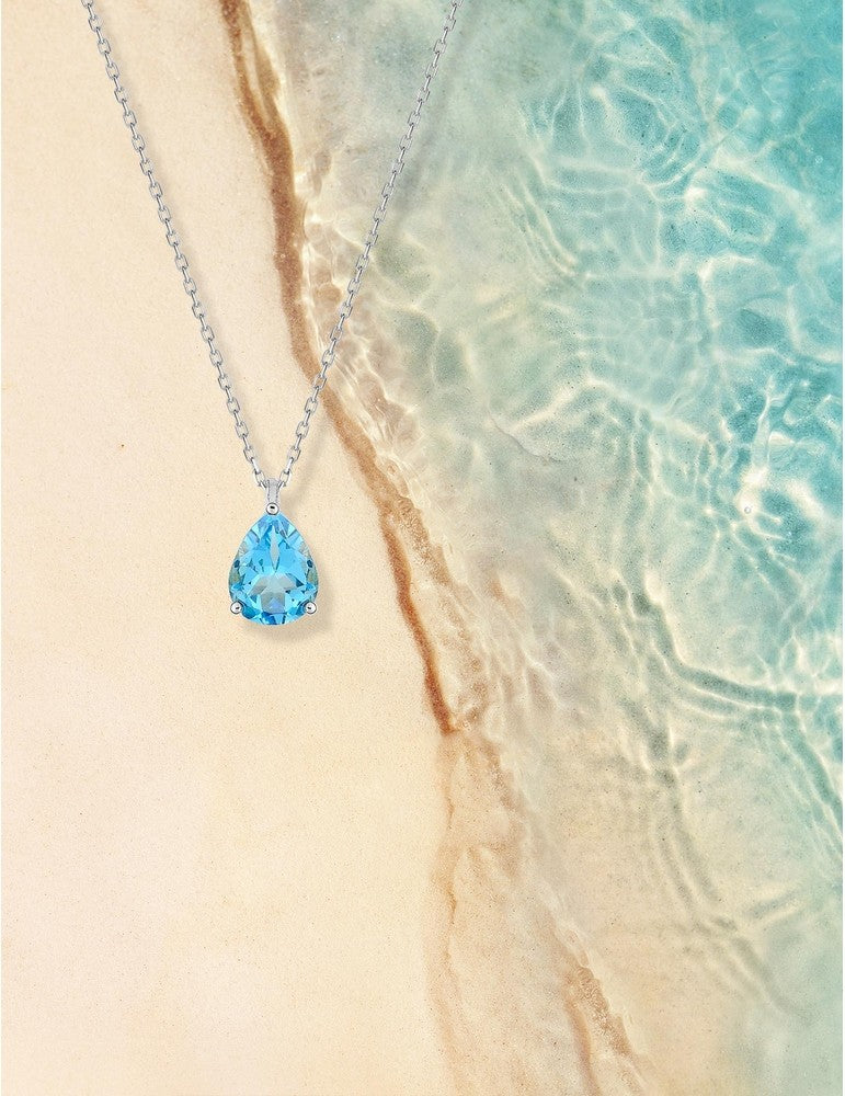 Collier Topaze - Or Blanc 375‰