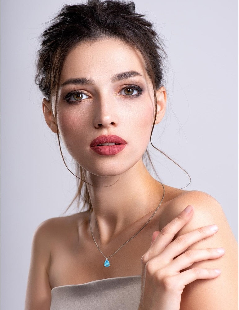 Collier Topaze - Or Blanc 375‰