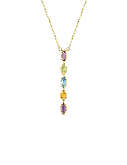 Collier Pierres fines multicolores - Or Jaune 375‰