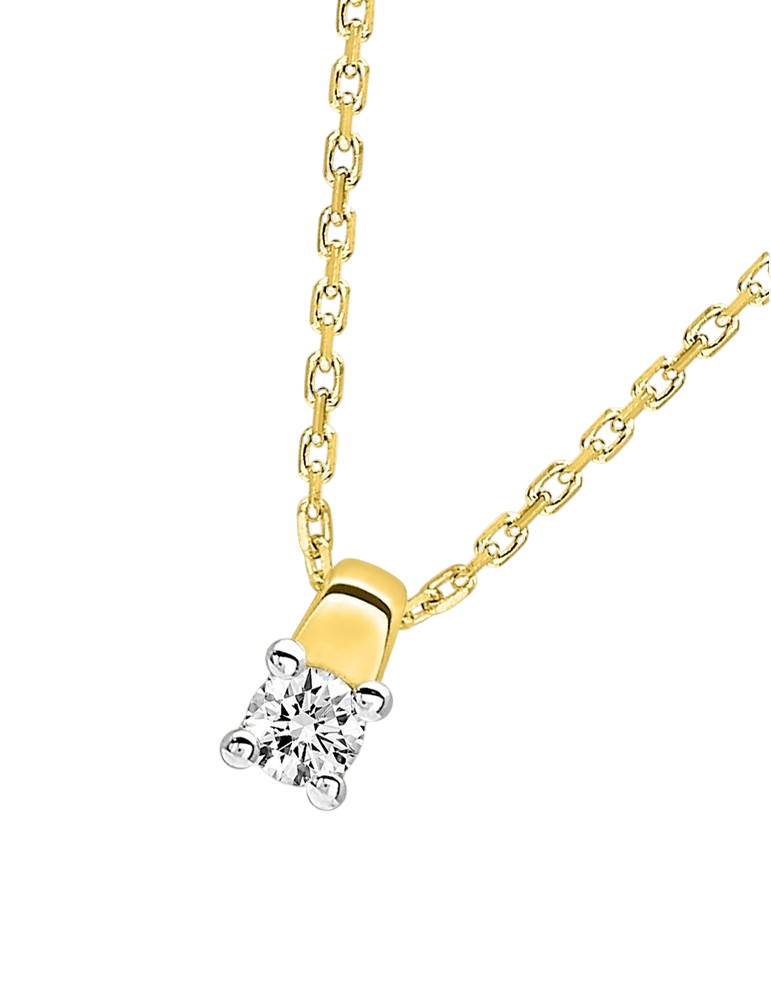 Collier Solitaire Diamant 4 Griffes  - Or Jaune 750‰