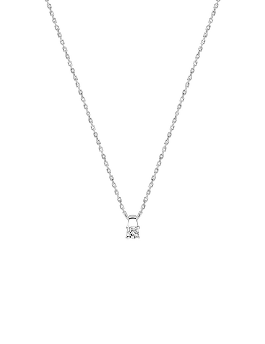 Collier Solitaire Diamant 4 Griffes  - Or Blanc 750‰