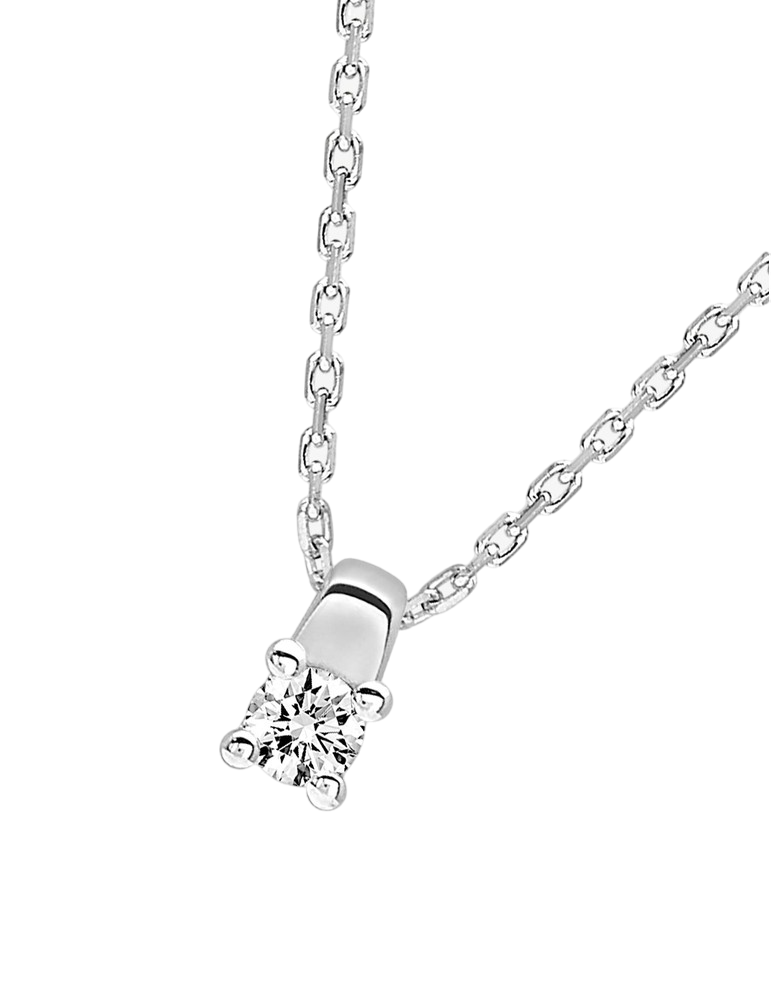 Collier Solitaire Diamant 4 Griffes  - Or Blanc 750‰