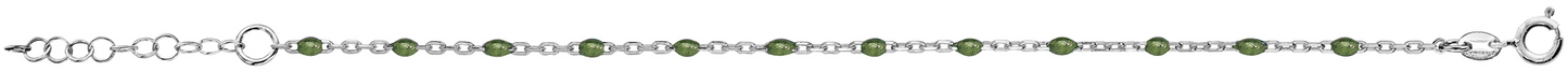 Bracelet Résine Verte - Argent 925‰