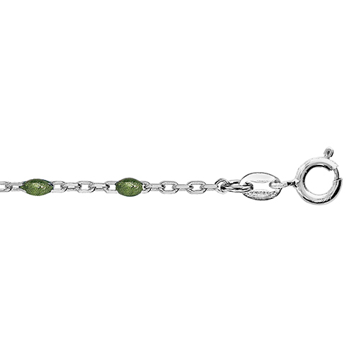 Bracelet Résine Verte - Argent 925‰