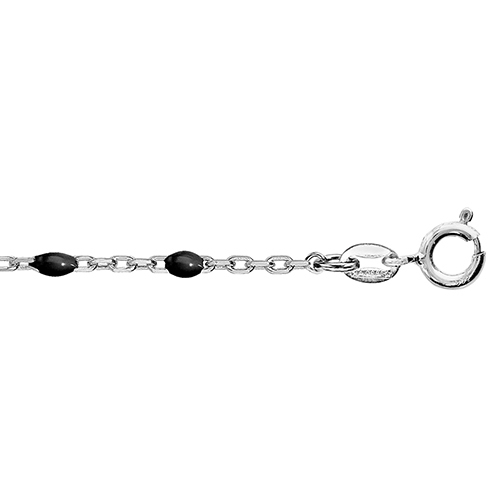 Bracelet Résine Noire - Argent 925‰