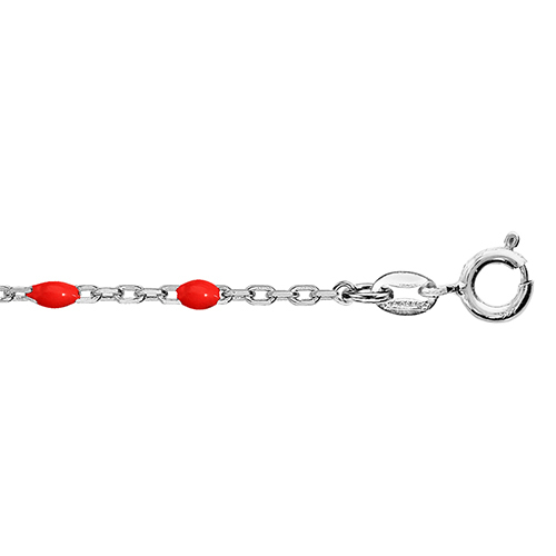 Bracelet Résine Rouge - Argent 925‰