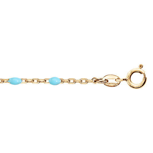 Bracelet Résine Turquoise - Argent Doré
