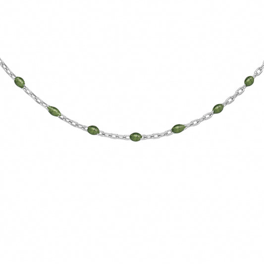 Collier Résine Verte - Argent 925‰