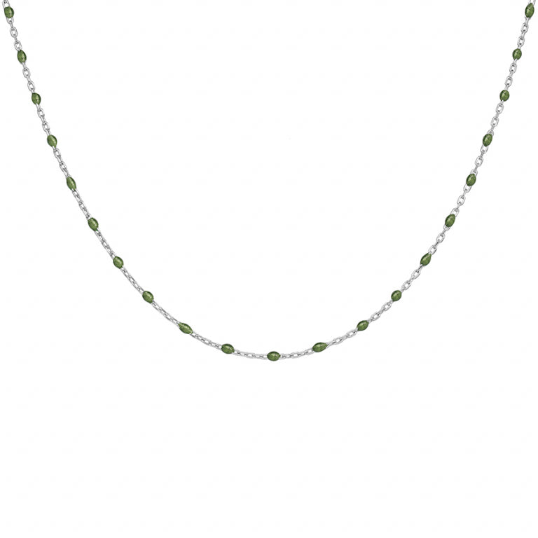 Collier Résine Verte - Argent 925‰