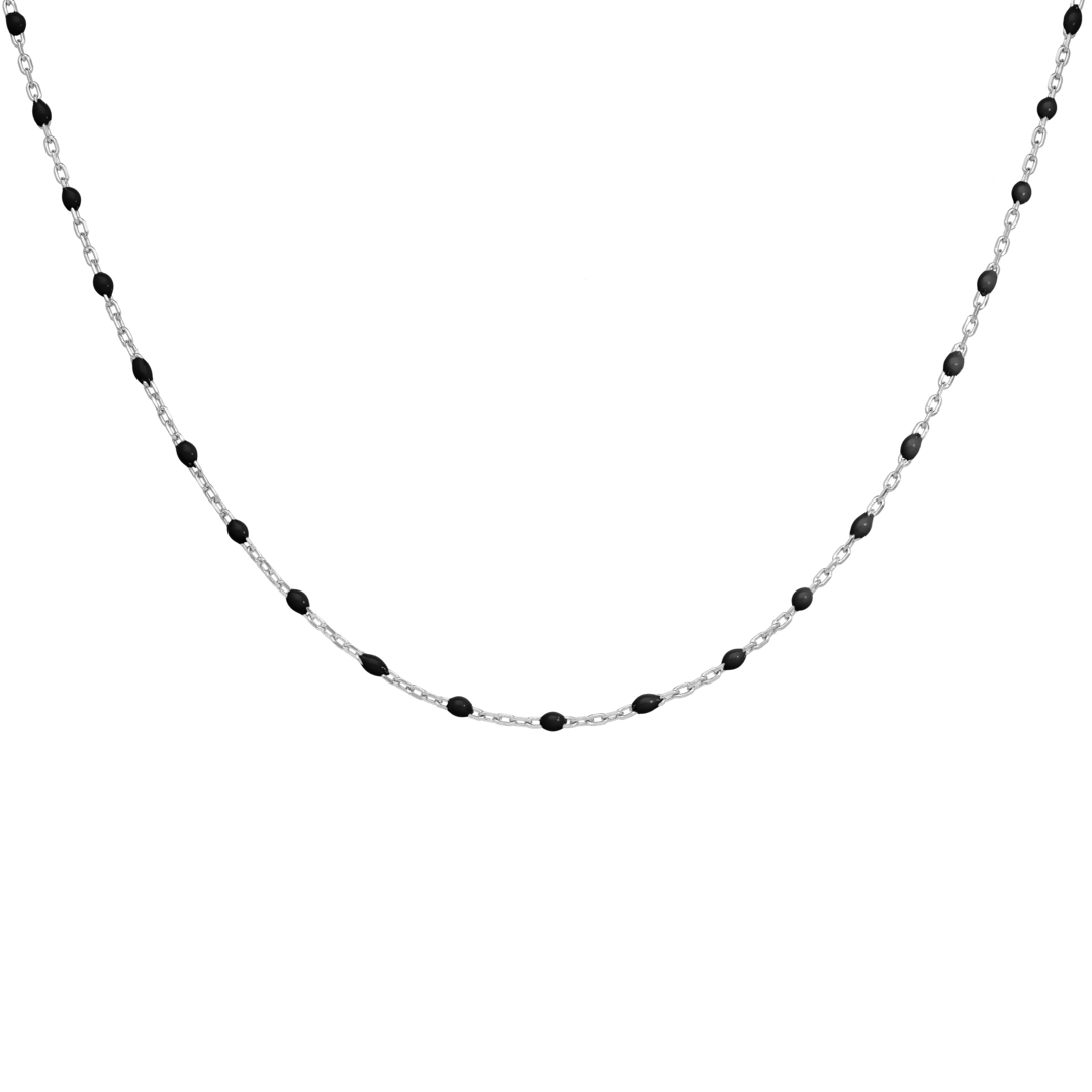Collier Résine Noire - Argent 925‰
