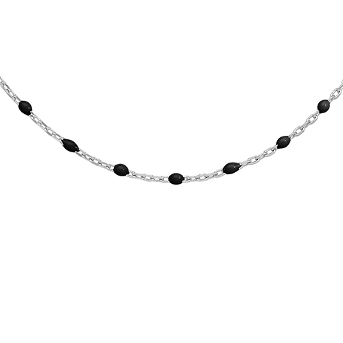 Collier Résine Noire - Argent 925‰