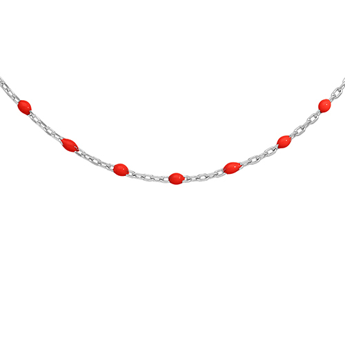 Collier Résine Rouge - Argent 925‰